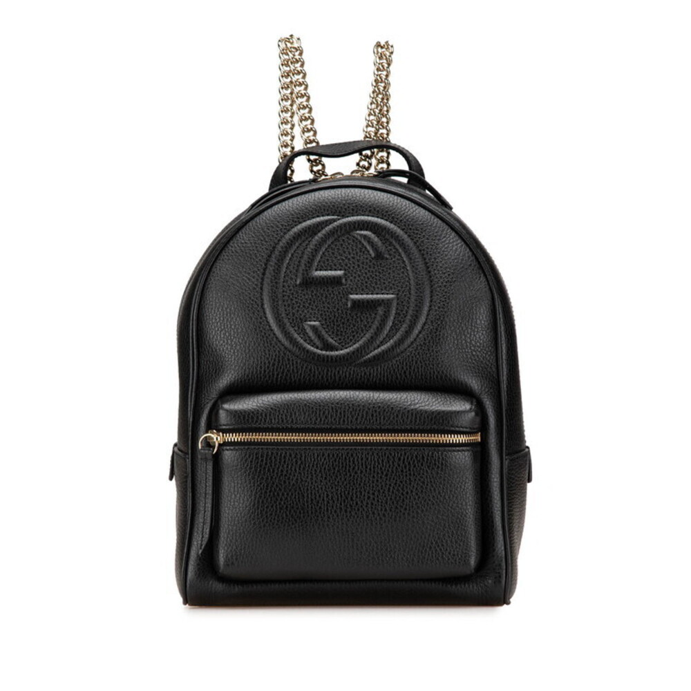 Gucci Soho Interlocking GG Backpack Black Leather
